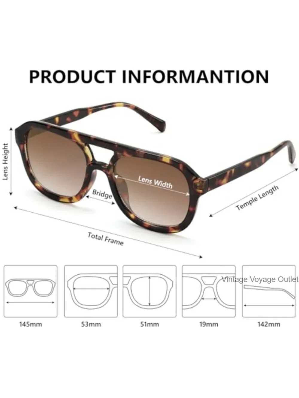 Retro Aviator Sunglasses Women Men Square Pilot Shades UV Protection